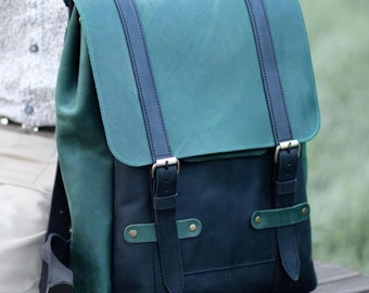 Personalisierter Herrenrucksack, Laptop-Rucksack aus Leder, Jubiläumsgeschenke für ihn, Rucksack, Rucksack, Vatertagsgeschenk