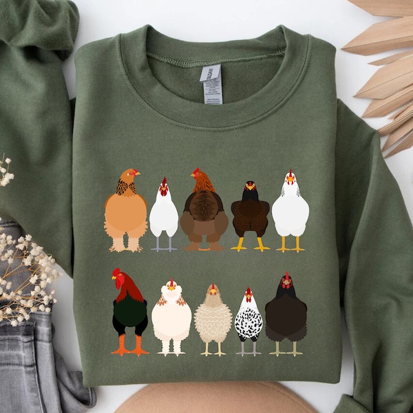 Chicken Sweatshirt, Women Chicken Sweatshirt, Animal Sweatshirt, Gift For Chicken Lover, Funny Chicken Lover Sweater,Cute Chicken Sweatshirt