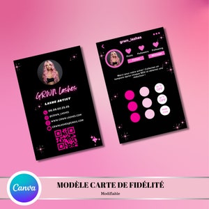 Carte de visite de fidélité, conception de modèle de carte de visite Canva, cartes de récompenses , cartes de réduction pour entreprises