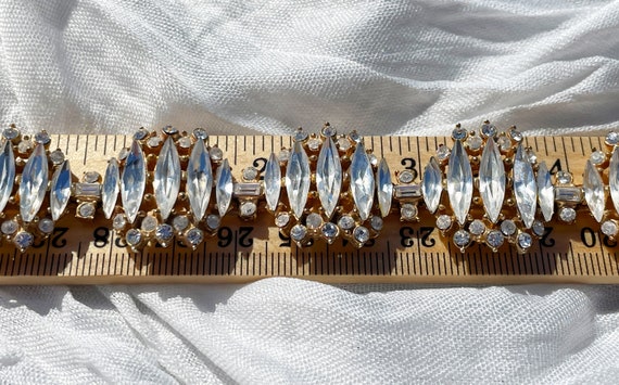 1950s Hollycraft Rhinestone Panel bracelet with c… - image 3