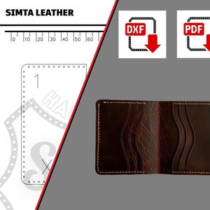 Wallet Model 5: Leather Craft PDF & DXF Template with Stitching Holes