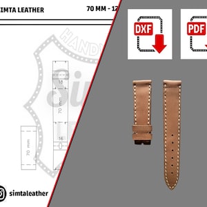 120 mm x 70 mm - PDF and DXF Model for Watch Strap | pdf and dxf digital download | 22pcs watch strap templates