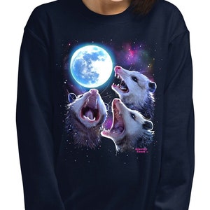 Three Possums Howling at Moon sweatshirt Like 3 Wolves Opossum Lover Funny Possum sweatshirt funny opossum possum gifts Unisex Sweatshirt 1