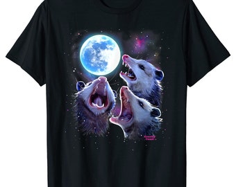 Possum shirt Cute Opossum T-shirt Three Possums Howling at Moon shirt, Like 3 Wolves T-shirts  Opossum Lover t-shirt Short-Sleeve Unisex