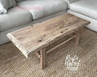 Rustic Coffee Table, large Live Edge Table, Farmhouse Furniture, Reclaimed Wood coffee table