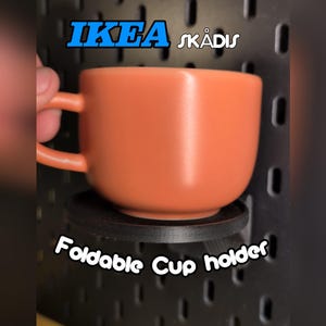 Foldable Cup holder for Ikea skadis pegboard desk organizer, Foldable can holder Skadis Accessory, Skadis Home Office
