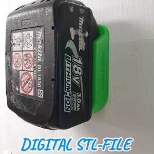 Battery Wall Mount for Makita 18V batteries/STL files/Low Profile Makita battery holder For the Workshop and Tool Van/Digital download
