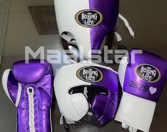 Customized Handmade No Boxing No Life Boxing Full Sparring Kit | Premium Variant Of Whole Kit | Made up With Top Grain Of Cowhide Leather |