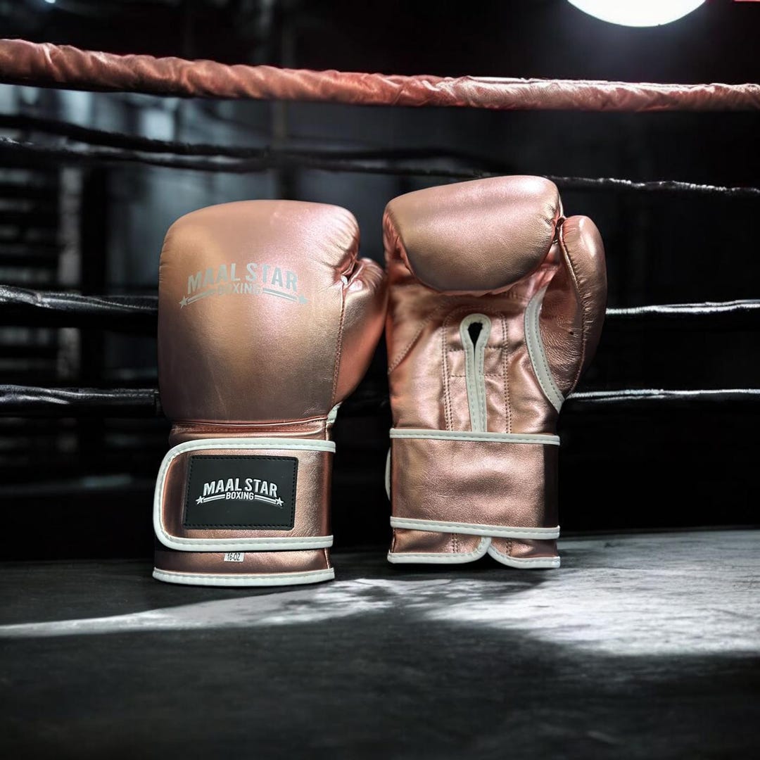 Rose White Print Boxing Gloves