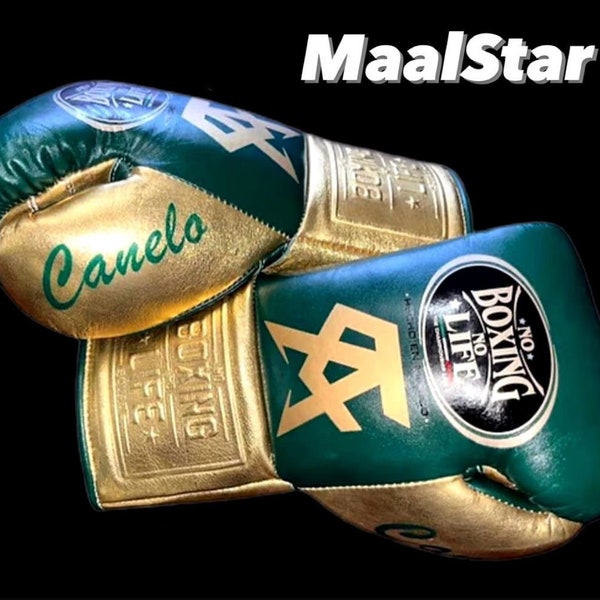 Customized Canelo Handmade No Boxing No Life Boxing Gloves | Premium Variant | with Canelo Logo | Cowhide Leather