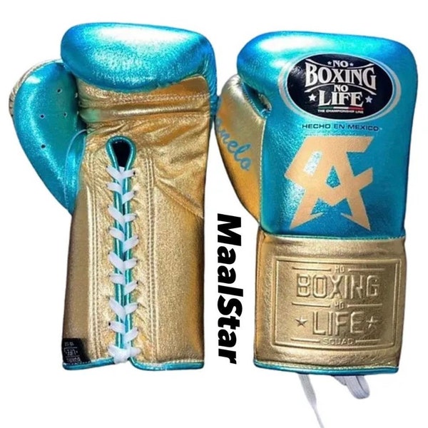 Customized Handmade No Boxing No Life Boxing Gloves | Premium Variant | with Canelo Logo | Cowhide Leather