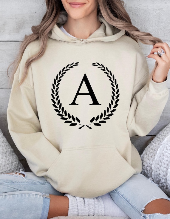 Stylish and Comfortable Personalized Initial Hoodie Unisex Heavy Blend Hooded Sweatshirt. Monogram Letter A. Emblem Color BLACK. Etsy Australia
