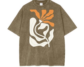 Abstract Flower Oversized Tshirt, Vintage Tshirt, Cottagecore Tee, Floral Shirt, Shirts for Men, Gift for Her, Gift, Unisex Shirt, Boho Tee