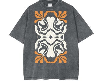Abstract Flower Oversized Shirt, Vintage Tshirt, Cottagecore Tee, Floral Shirt, Tshirt for Men, Tshirt for Her, Gift, Unisex Shirt, Boho Tee