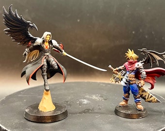 Kingdom hearts cloud and Sephiroth minis TTRPG