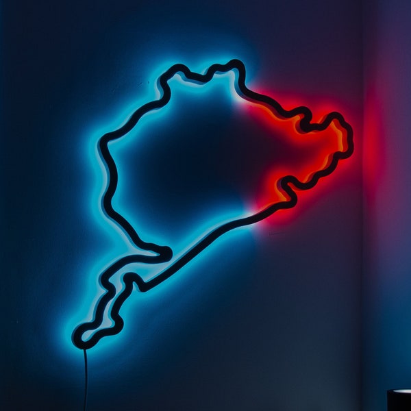 Nürburgring Wallart Rennstrecke mit oder ohne LED-Lichteffekten (Lauflicht, Regenbogen etc.)