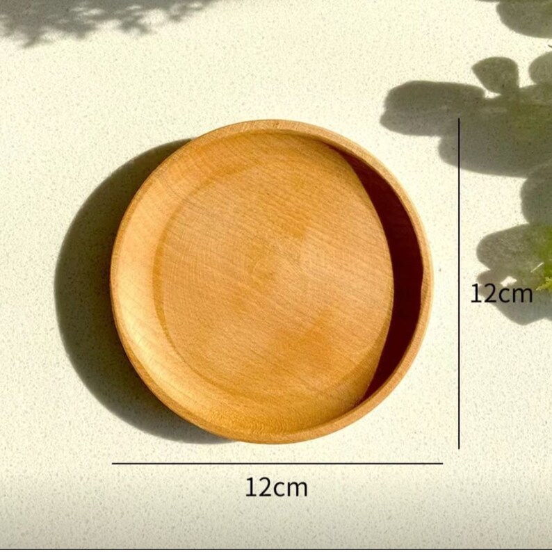 Kitchen Plate, Beech Wood Plate, Accidental Plate Serving for Every Occasion 12/12 cm