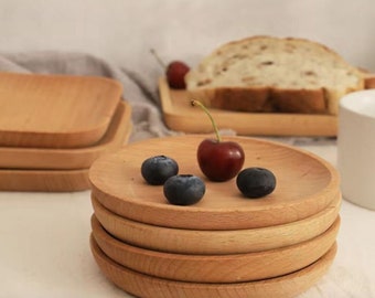 Kitchen Plate, Beech Wood Plate, Accidental Plate  Serving  for Every Occasion