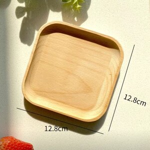 Kitchen Plate, Beech Wood Plate, Accidental Plate Serving for Every Occasion 12,8/12,8 cm