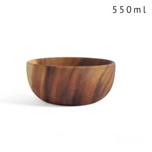 Bowls and cooking utensils made of acacia wood, perfect for the kitchen and tables, artisan quality 550 mL