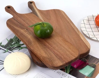 Wooden Cutting Tray with Handle, Versatile Serving Tray for Kitchen and Household Use