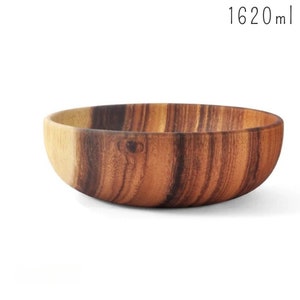 Bowls and cooking utensils made of acacia wood, perfect for the kitchen and tables, artisan quality 1620 mL