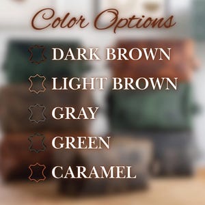 Peut inclure: Options de couleurs pour un produit en cuir&nbsp;: Marron fonc&eacute;, Marron clair, Gris, Vert et Caramel.