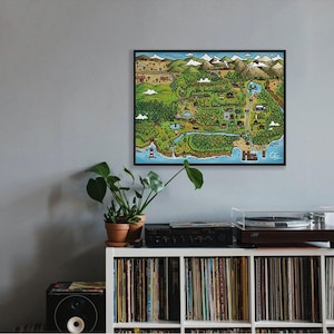 Kaart Stardew Valley, hoge resolutie