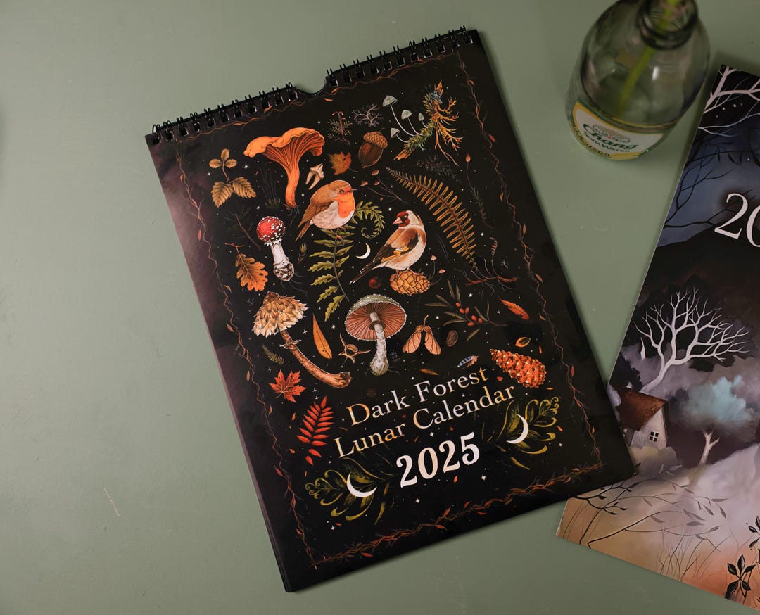2025 Dark Forest Lunar Calendar Original Illustrations, Dark Forest