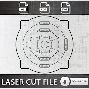 Dungeons and Dragons Laser Cut SVG File – DnD Area of Effect Spell Template