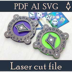 Lorcana Clock Lore Tracker - Laser Cut Files 3mm - Digital Product PDF SVG EPS - Trading card games - Spearhead Digital