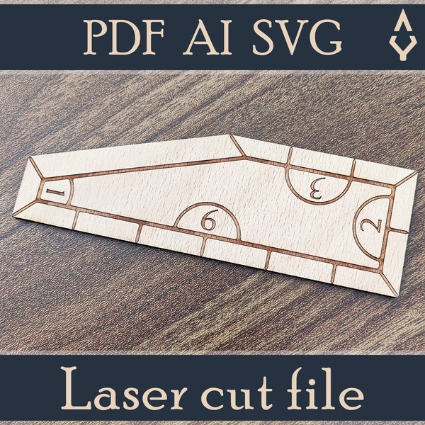 Outil de mesure de table pour jeu de guerre - 6 x 3 x 2 x 1 po. - fichiers découpés au laser 3 mm - produit numérique PDF SVG EPS - Warhammer40k - WH40K