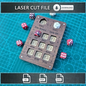 DnD Spell Slot Tracker Laser Cut File 3mm - Dungeons and Dragons Accessories