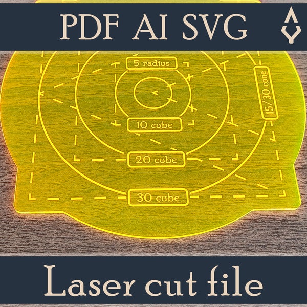 Area of Effect - Laser Cut Files 3mm - Digital Product PDF SVG EPS - Tabletop rpg spell template  - Dungeons and Dragons