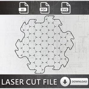 Hex Grid Map - Tabletop RPG and Wargaming Hexagon Battle Map - Dungeons and Dragons Laser Cut File