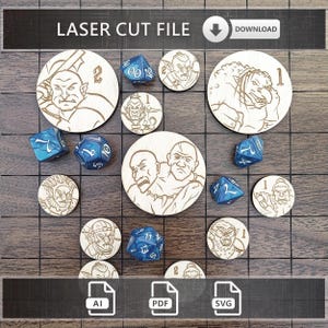 Tabletop RPG Monster Token Laser geschnitten SVG-Datei - Dungeons und Dragons Zubehör