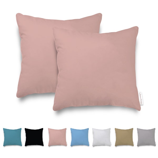 Housse de coussin Veluna Home 40x60, 40x60, 40x80, 50x50, 50x70, 80 x 80 cm - 100% coton (lot de 2) - tissage serré 57 fils/cm - avec fermeture éclair