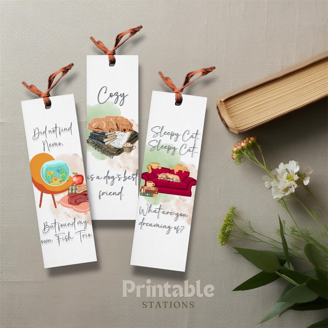 Set of 3 Animal Themed Printable Bookmarks, Fun Quotes for Animal ...