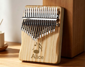 Custom Name Finger Piano, Engraved 17-Key Kalimba, Portable Finger Piano, Piano Beginners, Mini Thumb Piano Gift, Portable Music Gift