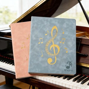 Personalized Sheet Holder, Music Portfolio For Concert Choir, Engraved Name Piano Guitar Violin Binder, Music Teacher Appreciation Gift