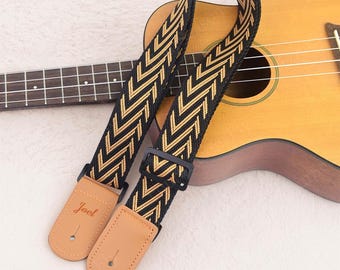 Personalized Guitar Strap With Name, Custom Leather Guitar Strap, Gift For Guitar Player Or Music Lover, Adjustable Guitar Straps