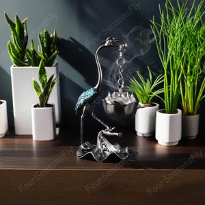 Cute Bird Shaped Incense Holder, Beautiful Room Tabletop Decoration, Meditation Accessories, Bohemian Style Decoration Sage Green Decor