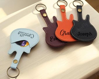 Personalized Guitar Pick Storage Bag, Handmade Guitar Pick Storage Bag, Engraved Pick Bag, Musician Gift Idea, Gift For Guitar Player