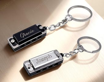 Custom Mini Harmonica Pendants, Harmonica Stainless Steel, Music Lover Gift, Officiant, Birthday, Music Blues, Gift For Harmonica Player