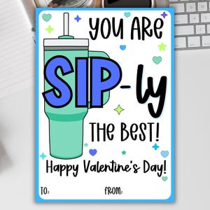 Tarjeta de regalo y etiqueta de San Valentín de Stanley, tarjeta de agradecimiento para maestros, imprimible para San Valentín, lista para descargar, etiqueta de regalo SIP Stanley