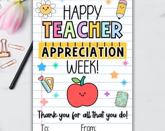 Teacher Appreciation Gift Tag | Ready to Print | Digital Download