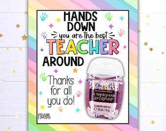 Tarjeta de regalo imprimible de desinfectante de manos para maestros (PDF)