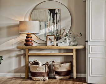 Consoletafel, uniek rustiek/teruggewonnen hout, aangepaste boerderij hal bank entree houten massieve foyer dressoir entree tafel cadeau voor vrouwen/haar