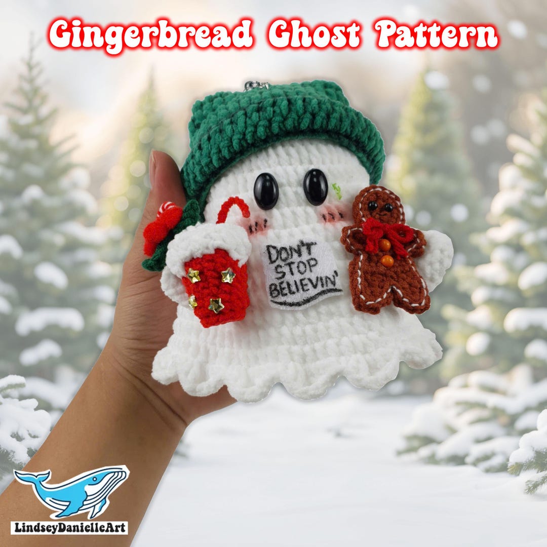 Gingerbread Crochet Pattern Pdf, Christmas Ghost Crochet Pattern Pdf ...