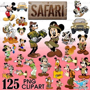 125+ File Mouse Safari Png, Mickey PNG, Safari Clipart, Mickey Safari Digital Paper, Animal Kingdom Clipart Instant Digital Download